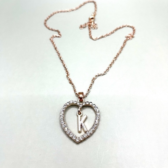 Heart ❤️ with “K” Rose gold tone necklace - Picture 4 of 5